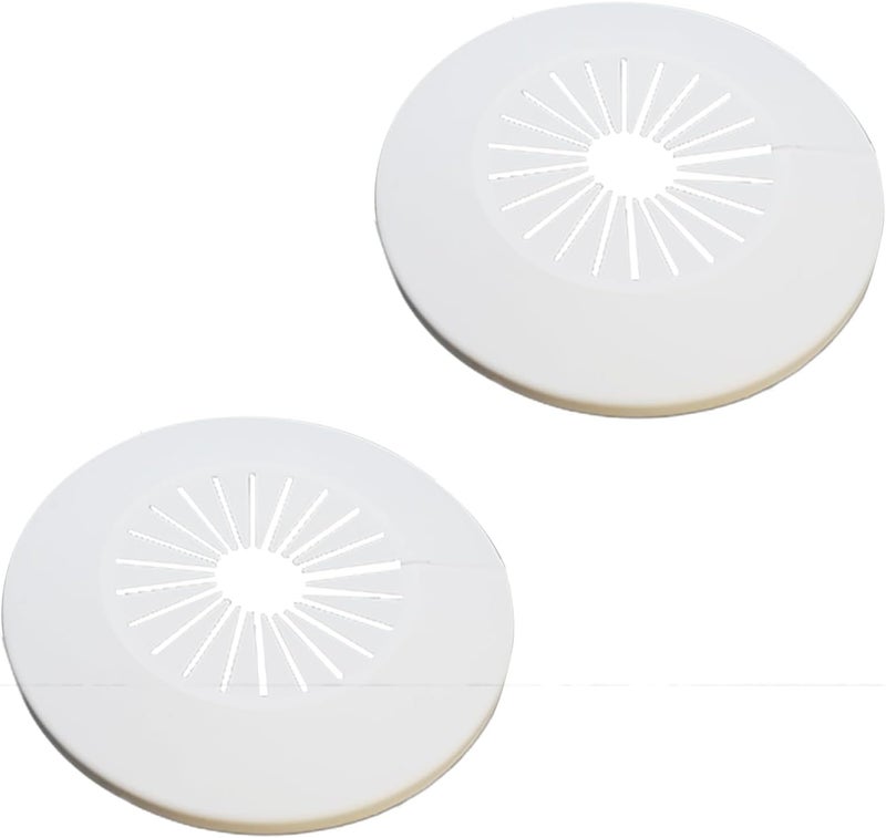 CAcoverVA Flange Pipe Cover Decoration, 1.18 to 2.17 in (30-55mm) PP Plastic Escutcheon Collar Water Pipe Drain Line Cover, Plumbing Cover Plates for Wall Tube Decor, White, 2 Pieces - Image 1